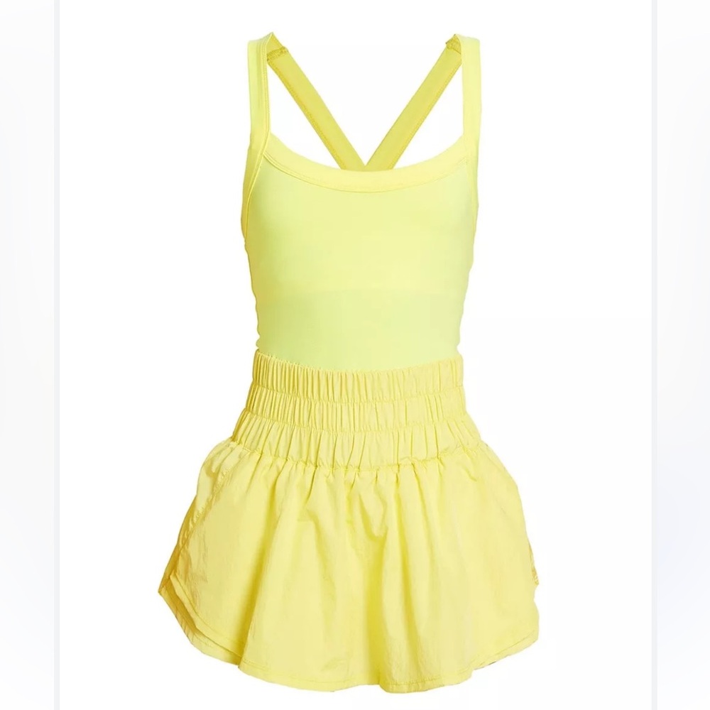 NWT Free People FP Movement The Way Home Skortsie in Yellow - Picture 5 of 10